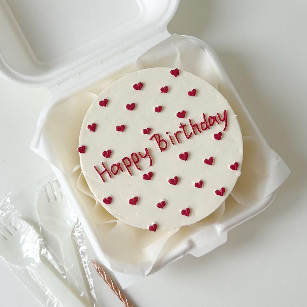 Бенто-торт 400гр с сердечками на день рождения