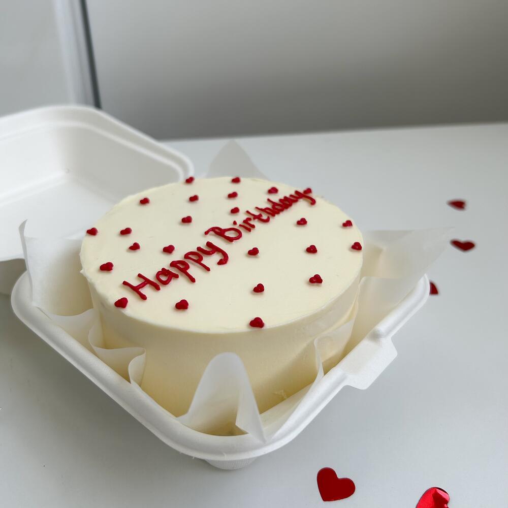 Бенто-торт 400гр с сердечками на день рождения