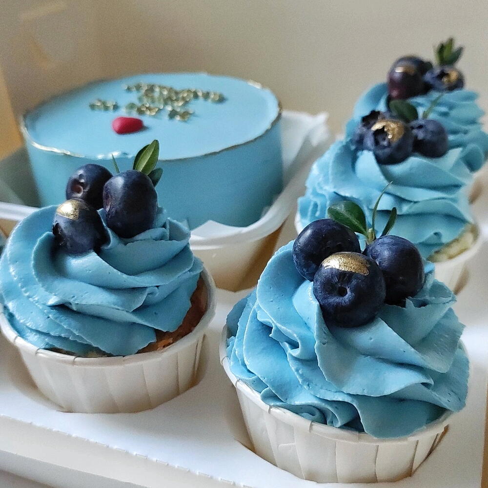 Бенто торт +5 капкейков "самому лучшему папе" на день рождения / день отца