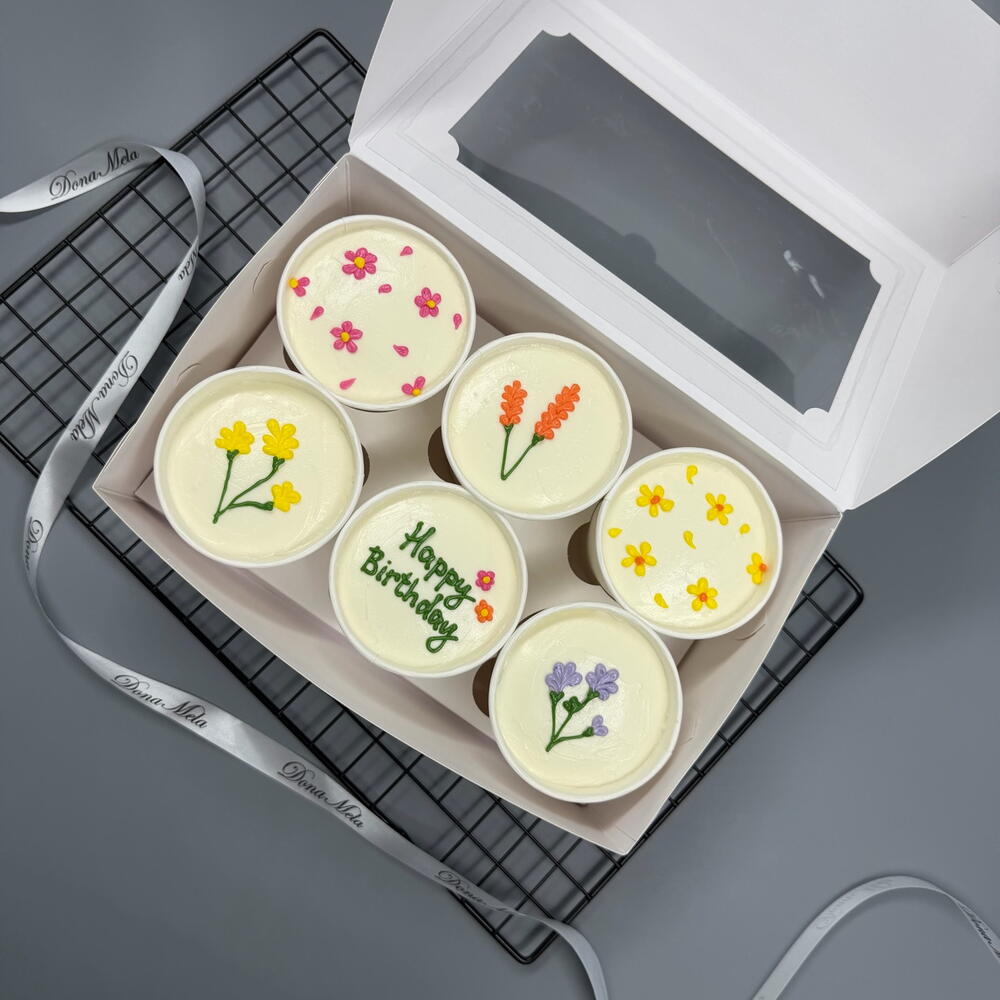 Бенто торт 6 шт в стаканах яркий