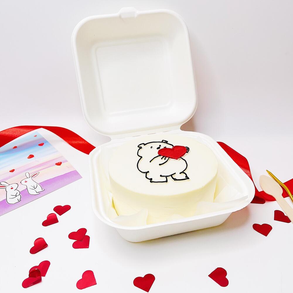 Бенто торт 8 мишка с сердцем