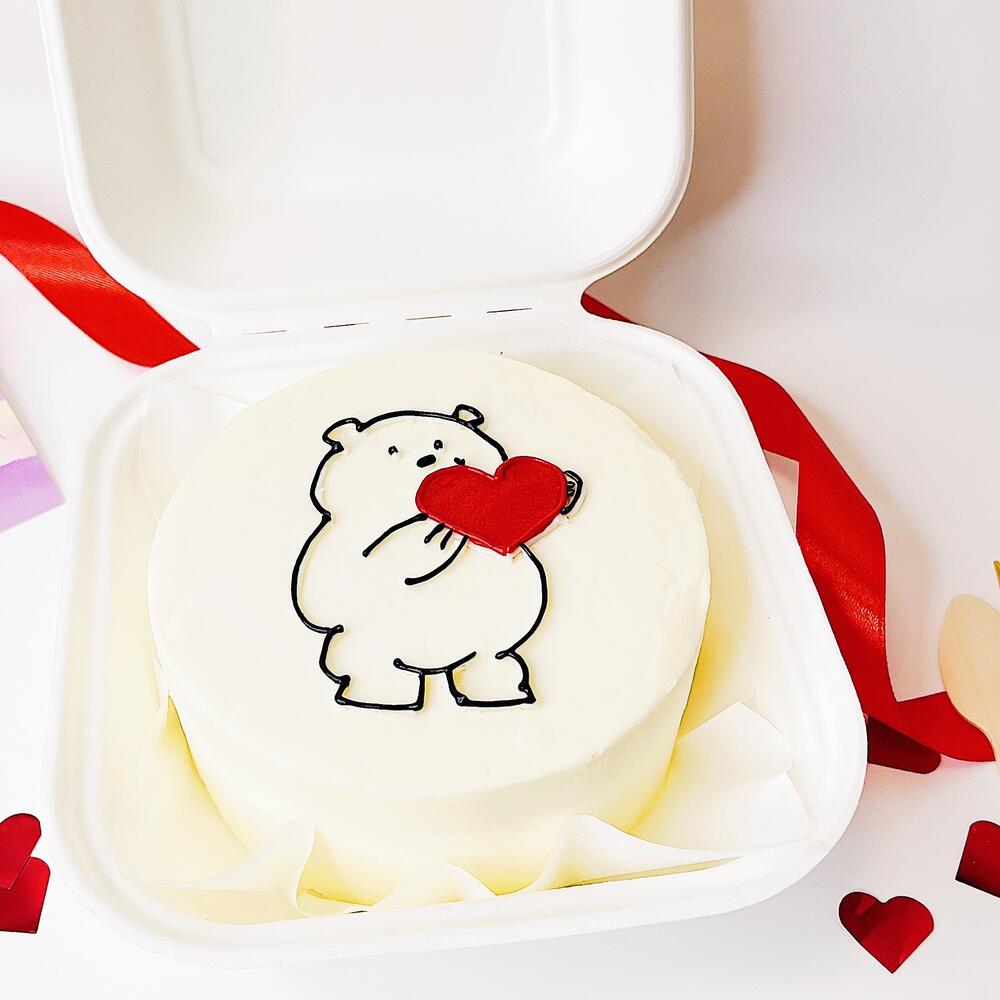 Бенто торт 8 мишка с сердцем