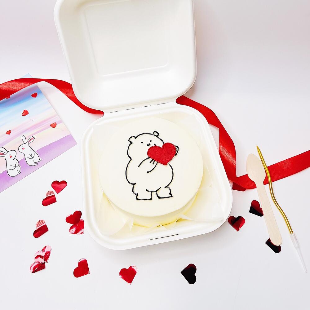 Бенто торт 8 мишка с сердцем
