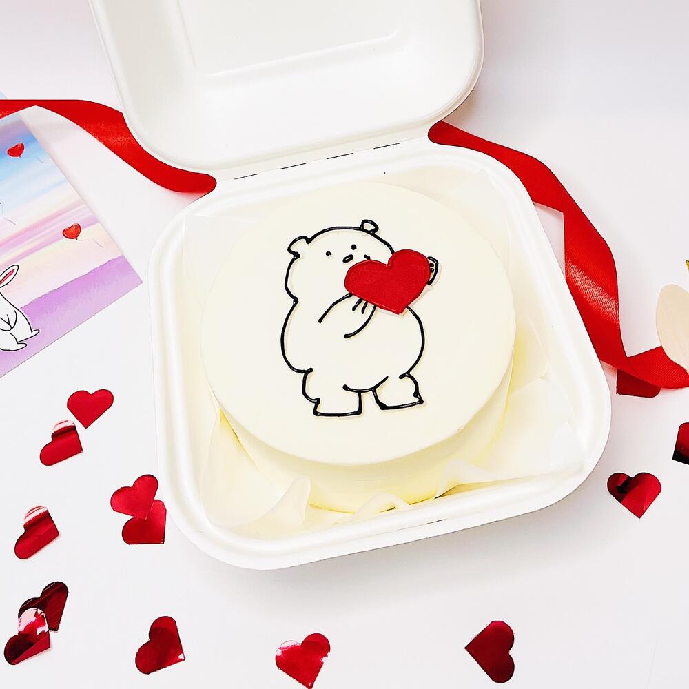 Бенто торт 8 мишка с сердцем