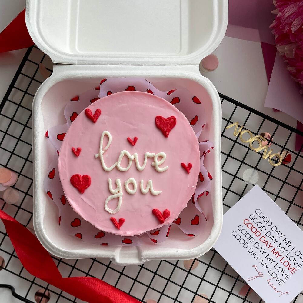 Бенто торт 800 гр love you на 14 февраля