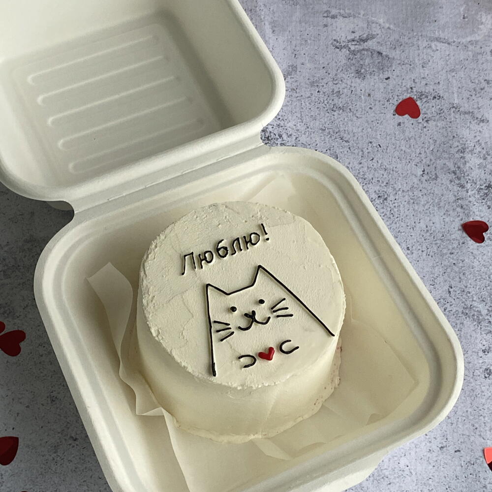 Бенто торт а подарок любимым (люблю с котиком)