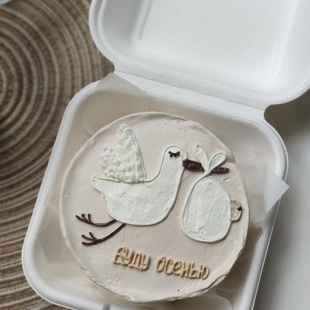 Бенто торт Аист с малышом