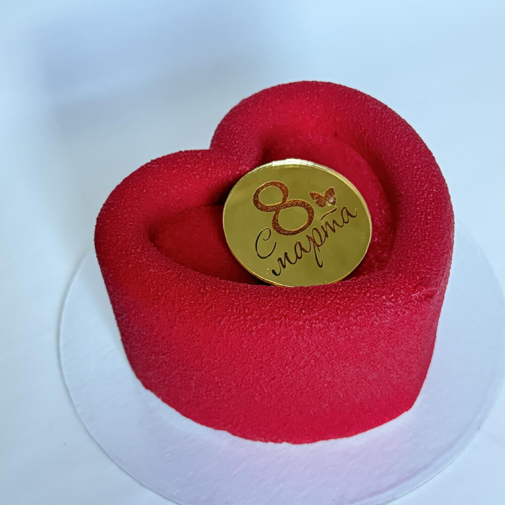 Бенто торт Алое сердце на 8 марта девушке