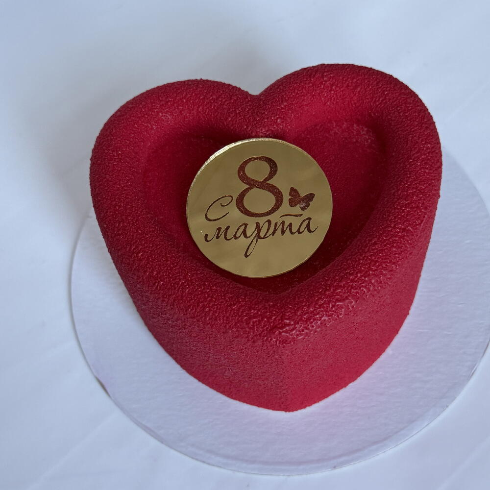 Бенто торт Алое сердце на 8 марта девушке