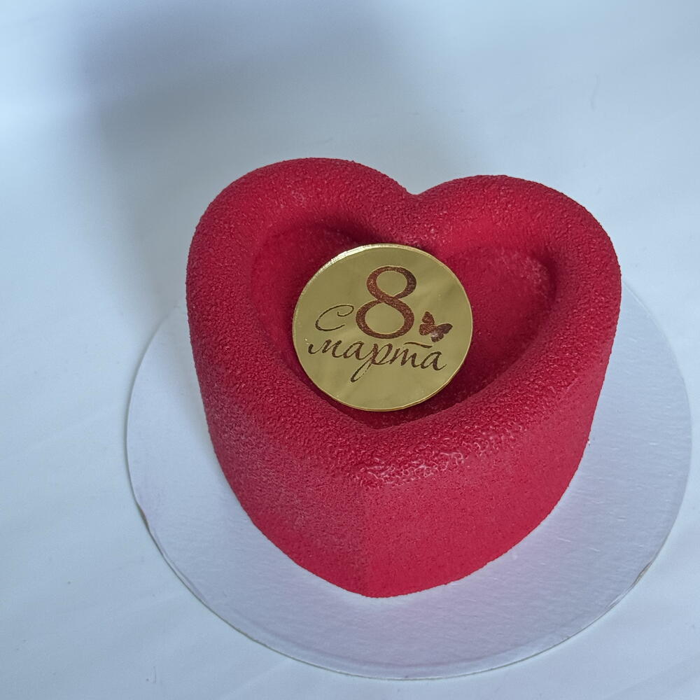 Бенто торт Алое сердце на 8 марта девушке