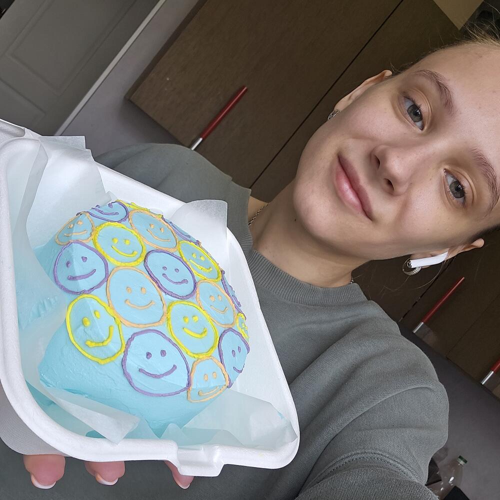 Бенто торт апельсин - ваниль без сахара