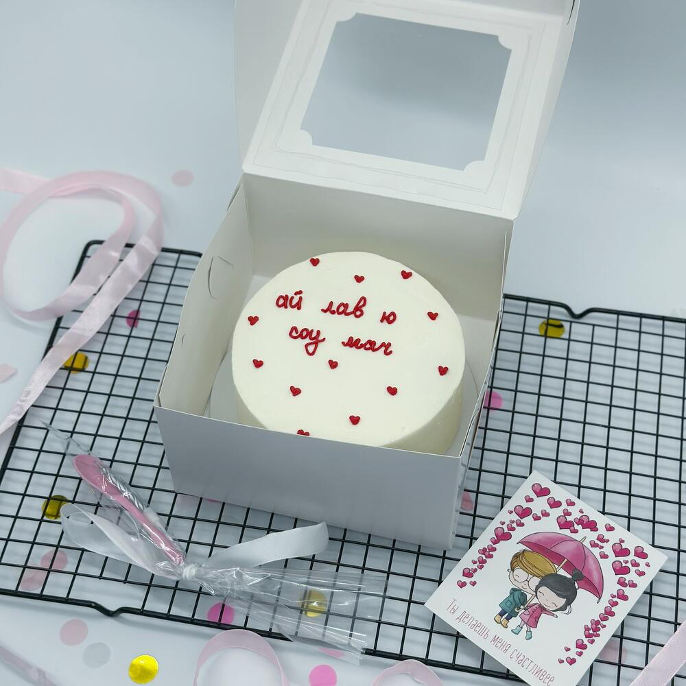 Бенто торт «Ай лав ю соу мач» в подарок для второй половинки