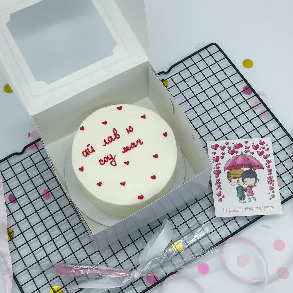 Бенто торт «Ай лав ю соу мач» в подарок второй половинке