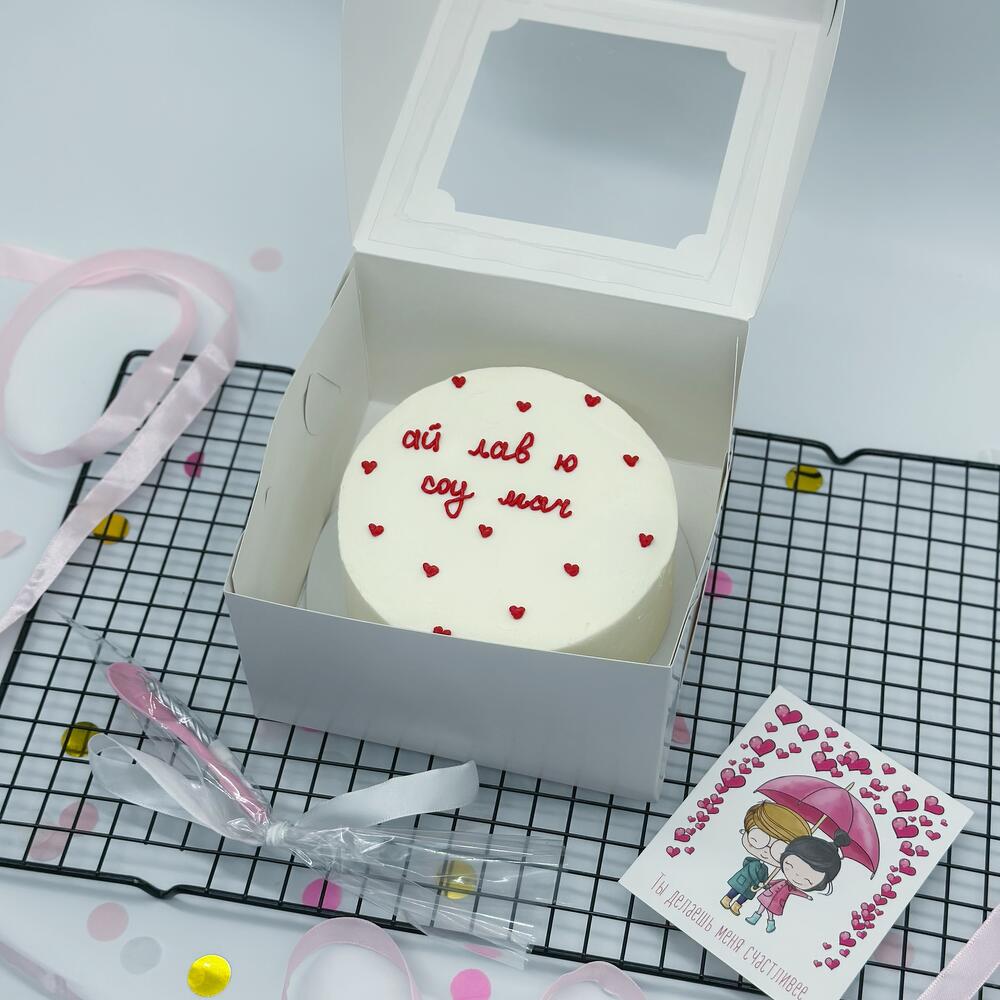 Бенто торт «Ай лав ю соу мач» в подарок второй половинке