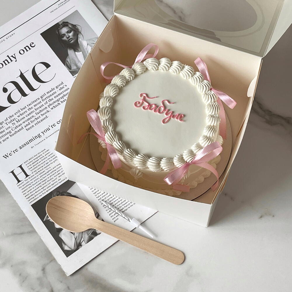 Бенто-торт бабушке в стиле Ламбет с бантиками