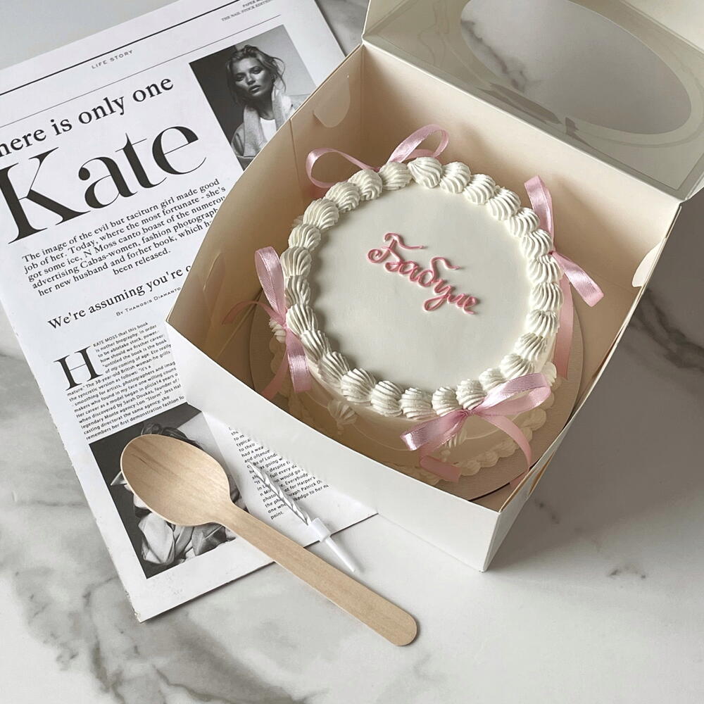 Бенто-торт бабушке в стиле Ламбет с бантиками