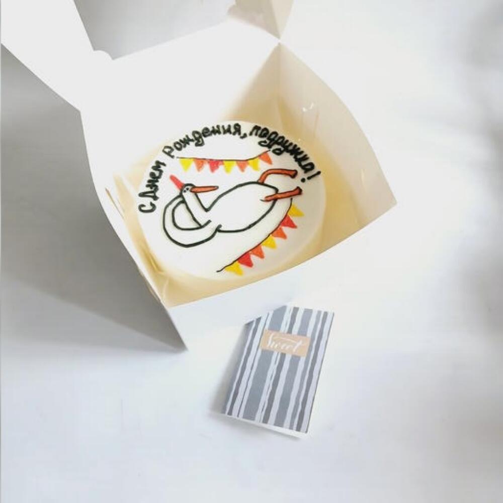 Бенто торт большой. С днем рождения, подружка...гусь