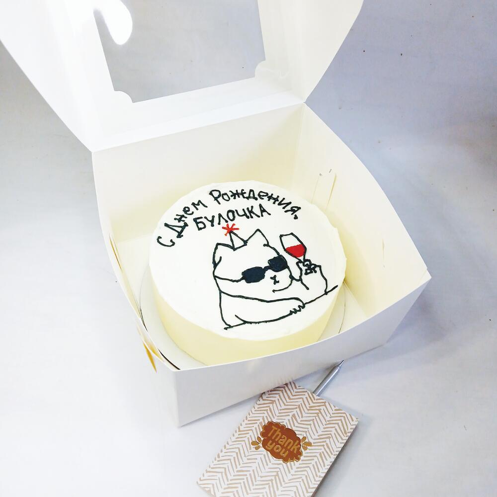 Бенто торт большой с котом, с днём рождения