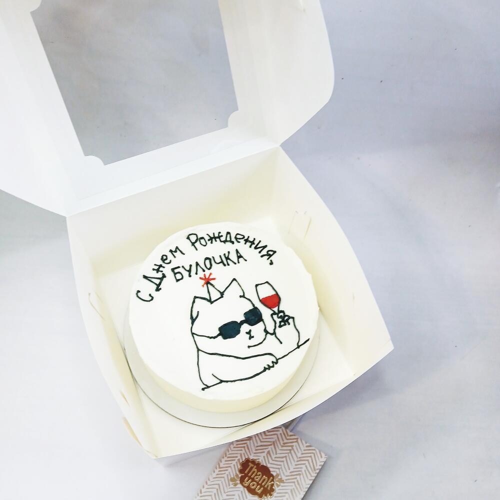 Бенто торт большой с котом, с днём рождения