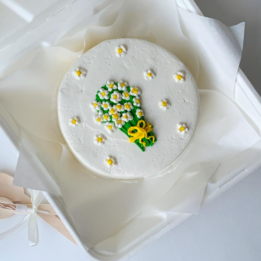 Бенто торт - букет ромашек в подарок