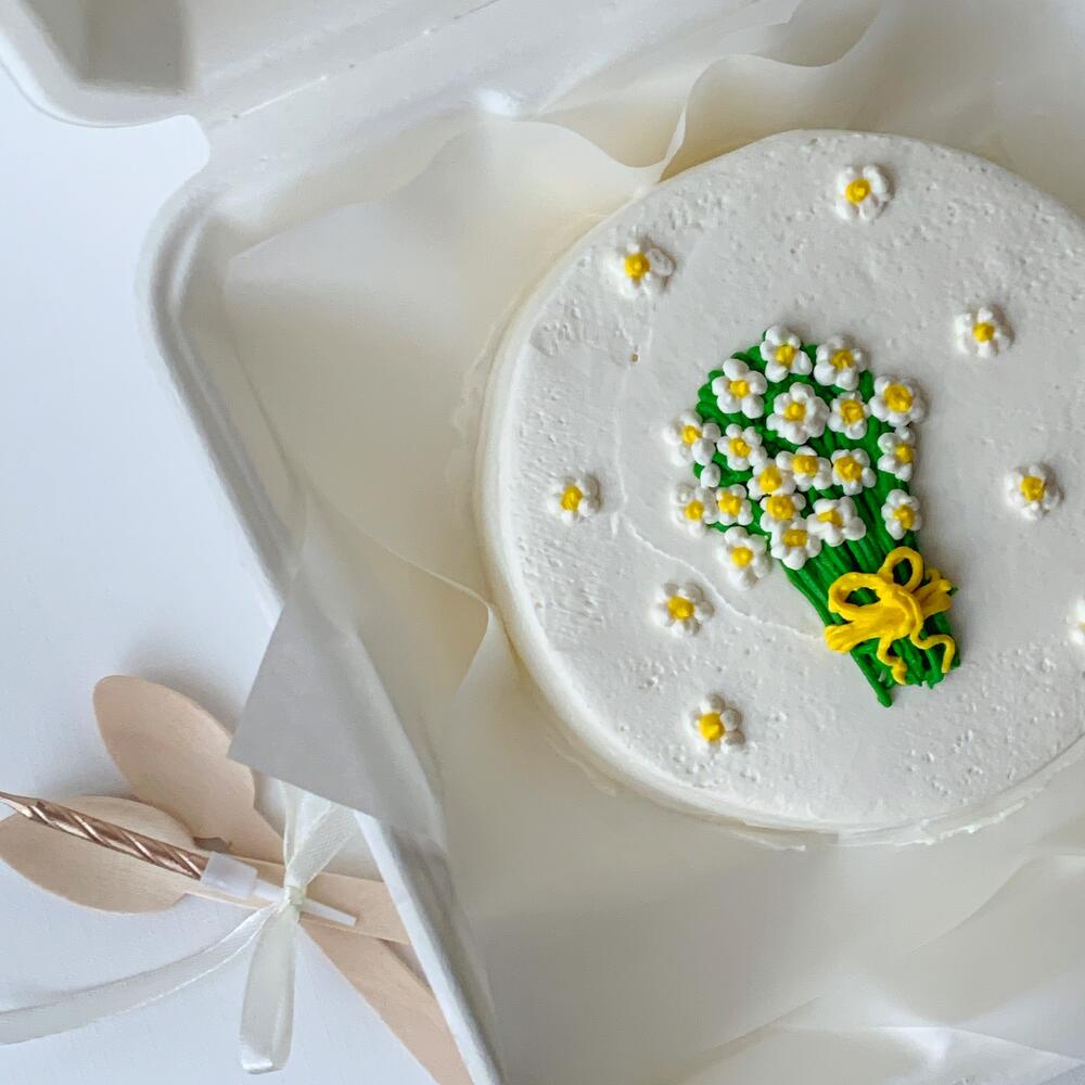 Бенто торт - букет ромашек в подарок