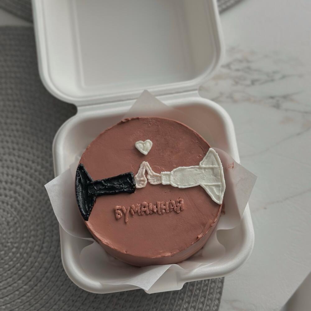 Бенто торт «Бумажная свадьба»