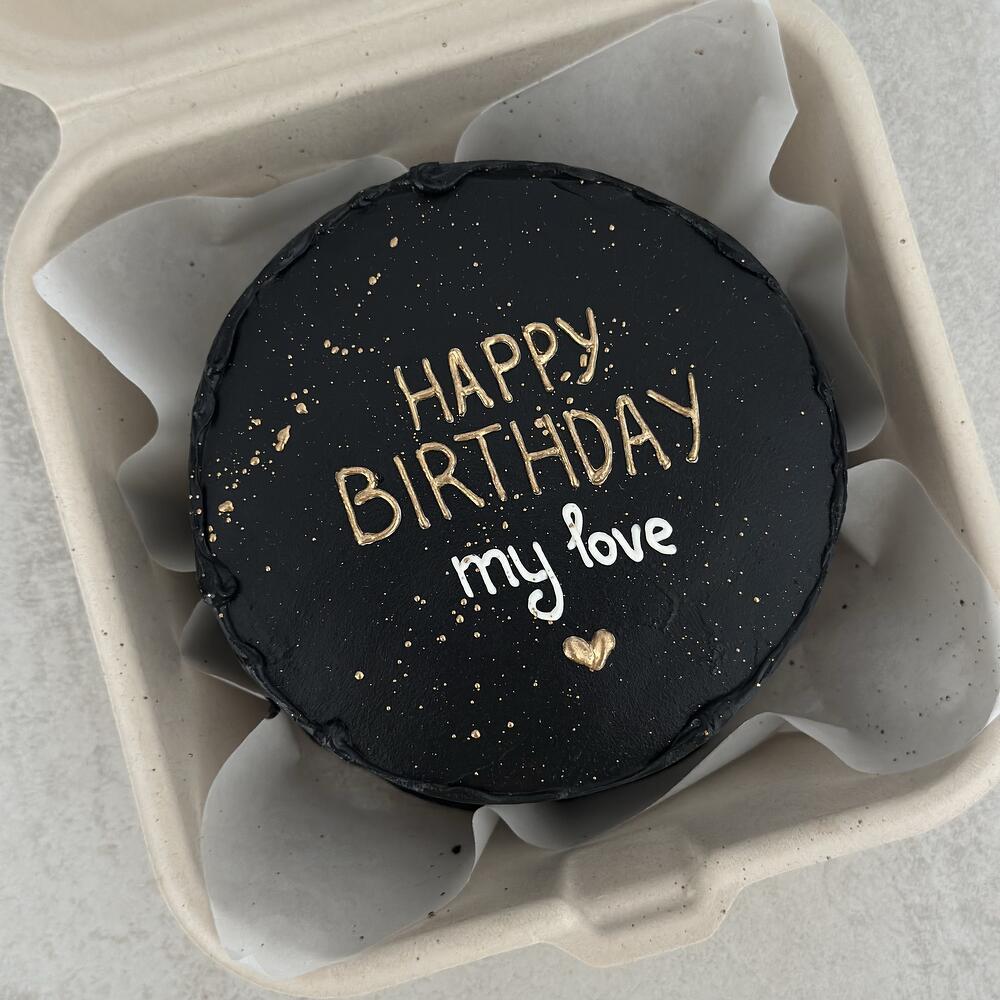 Бенто торт черный на день рождения мужу мужчине парню