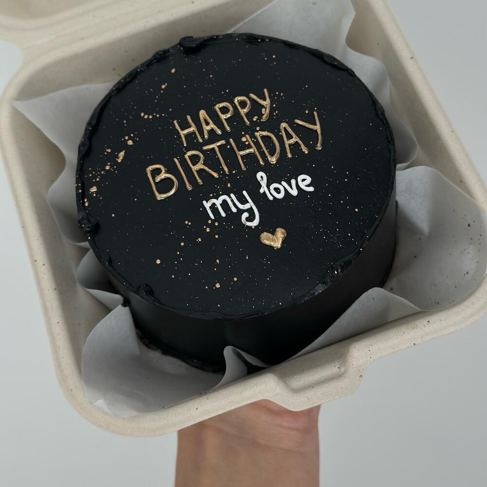 Бенто торт черный на день рождения мужу мужчине парню