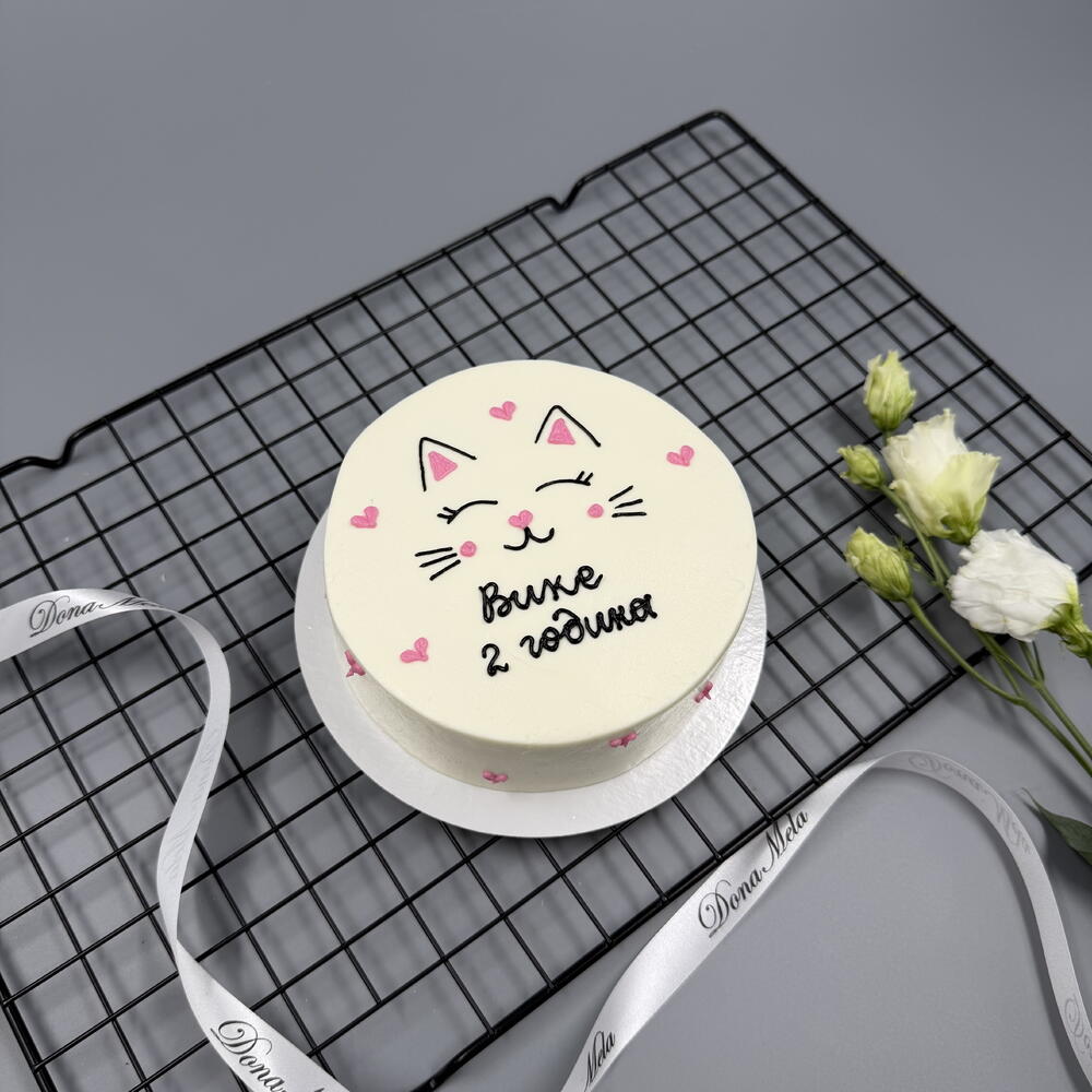 Бенто торт детский котик на 2 годика для девочки