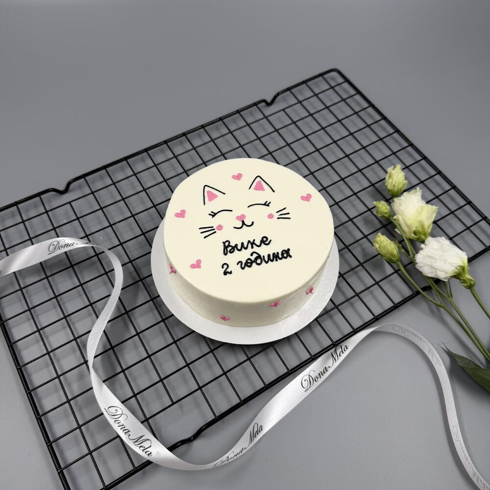 Бенто торт детский котик на 2 годика для девочки