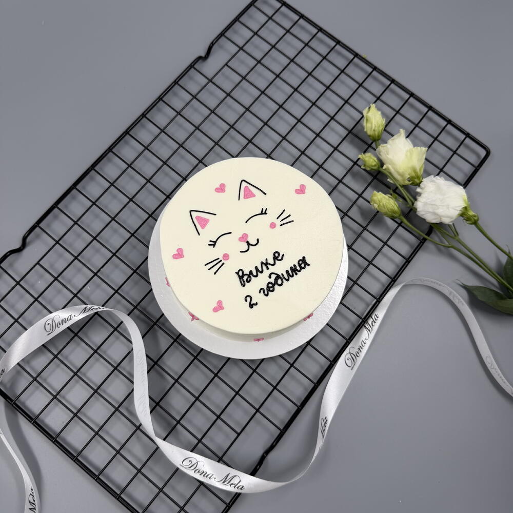 Бенто торт детский котик на 2 годика для девочки