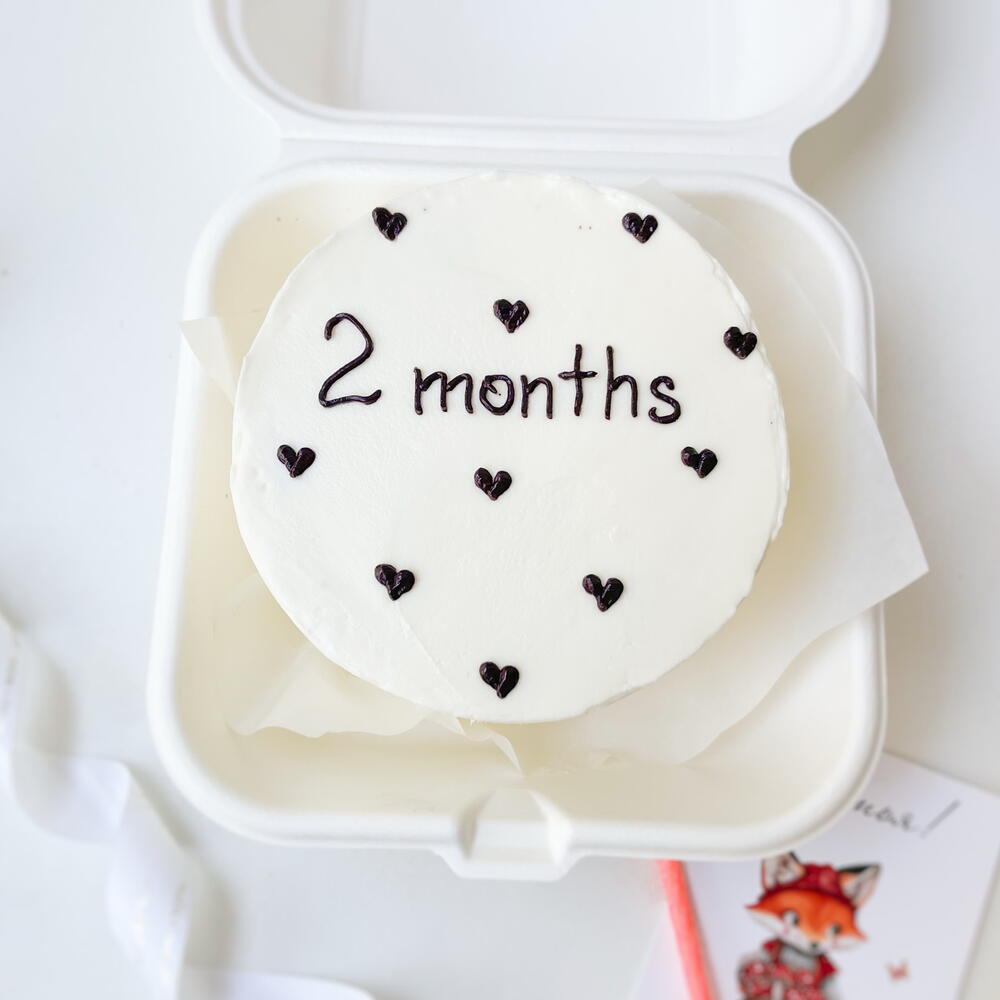 Бенто торт детский месяца, 2 месяца , детский торт, бенто на каждый месяц, для малыша