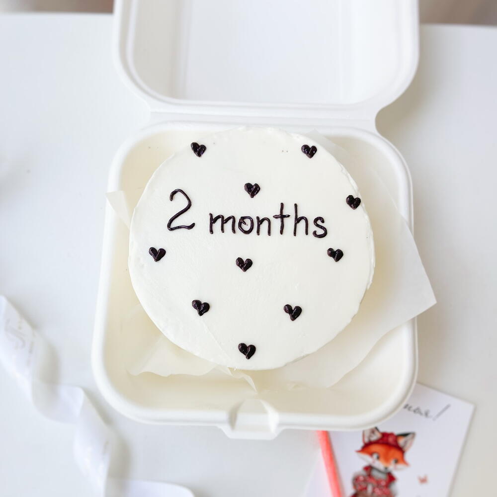 Бенто торт детский месяца, 2 месяца , детский торт, бенто на каждый месяц, для малыша
