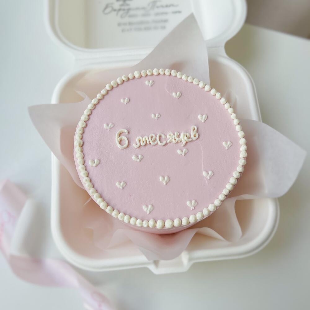 Бенто-торт детский «Месяца», на день рождения нежный, фотосессию, 6 месяцев, 1 месяц