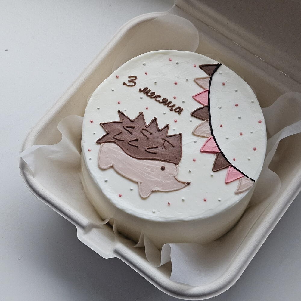 Бенто торт детский на каждый месяц с ёжиком день рождения