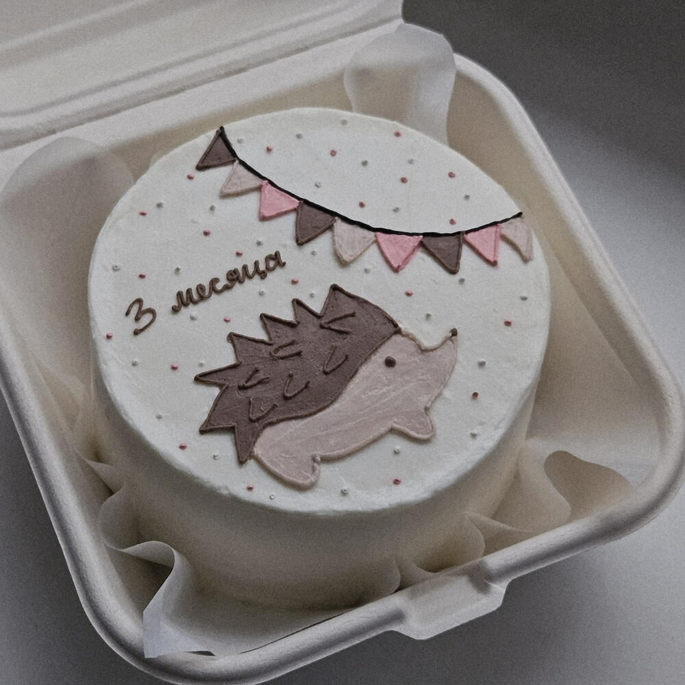 Бенто торт детский на каждый месяц с ёжиком день рождения