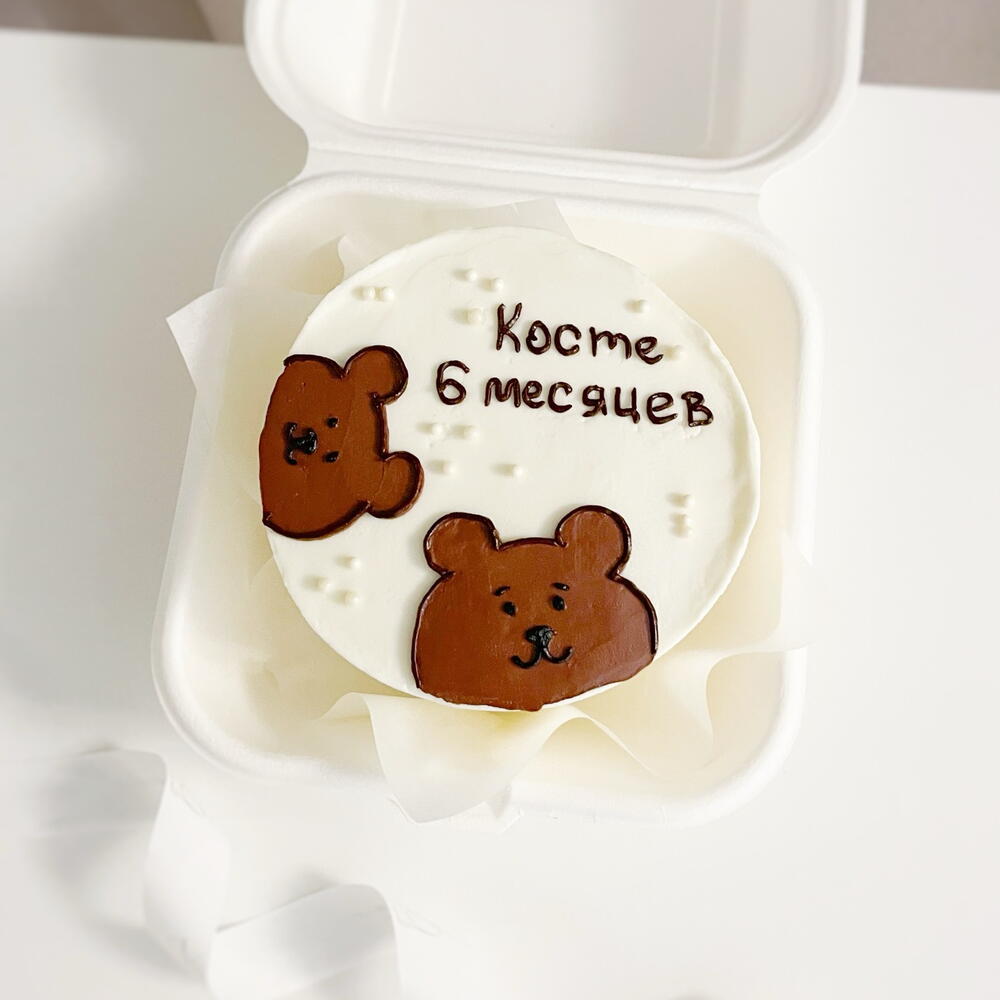 Бенто торт детский с медведями, месяц