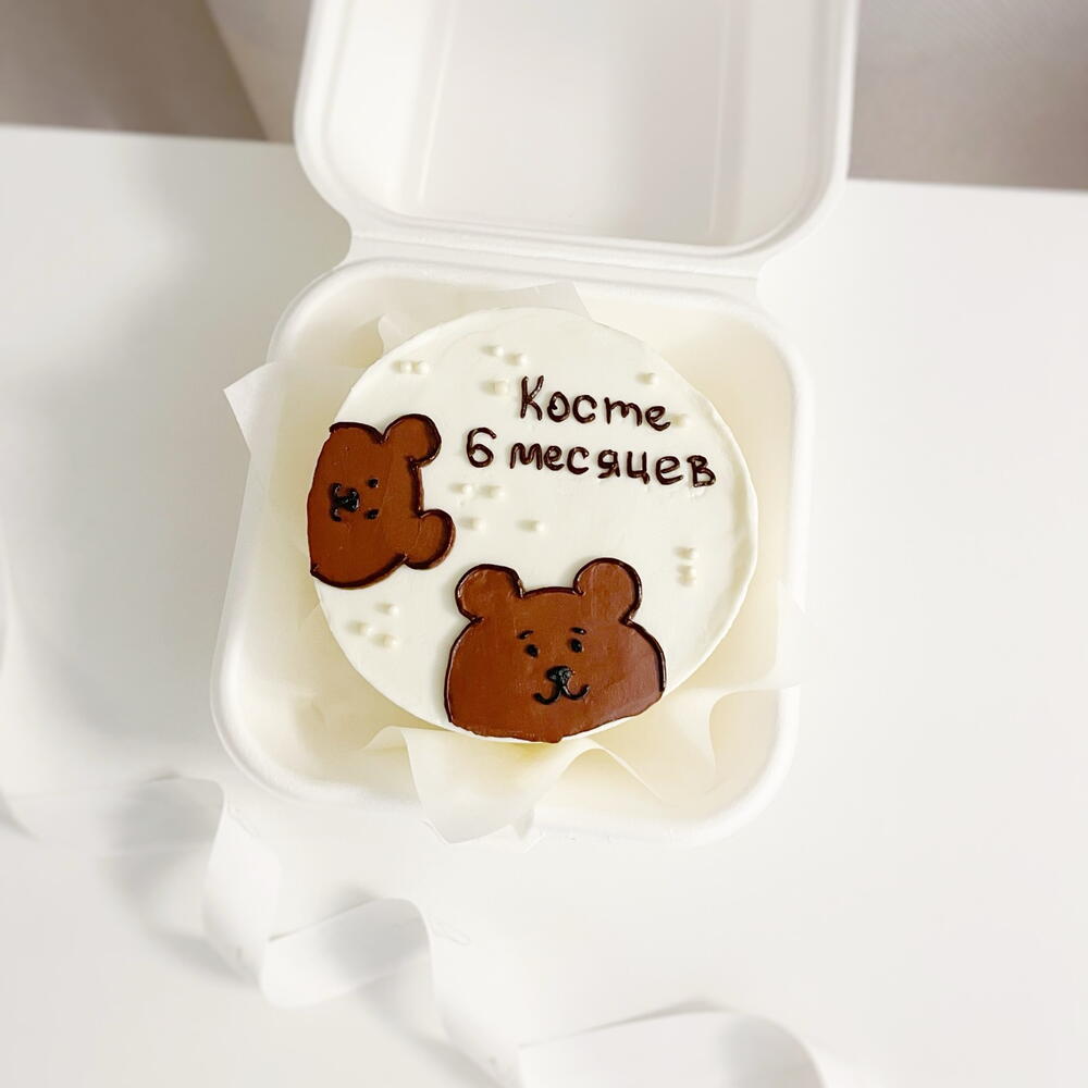 Бенто торт детский с медведями, месяц