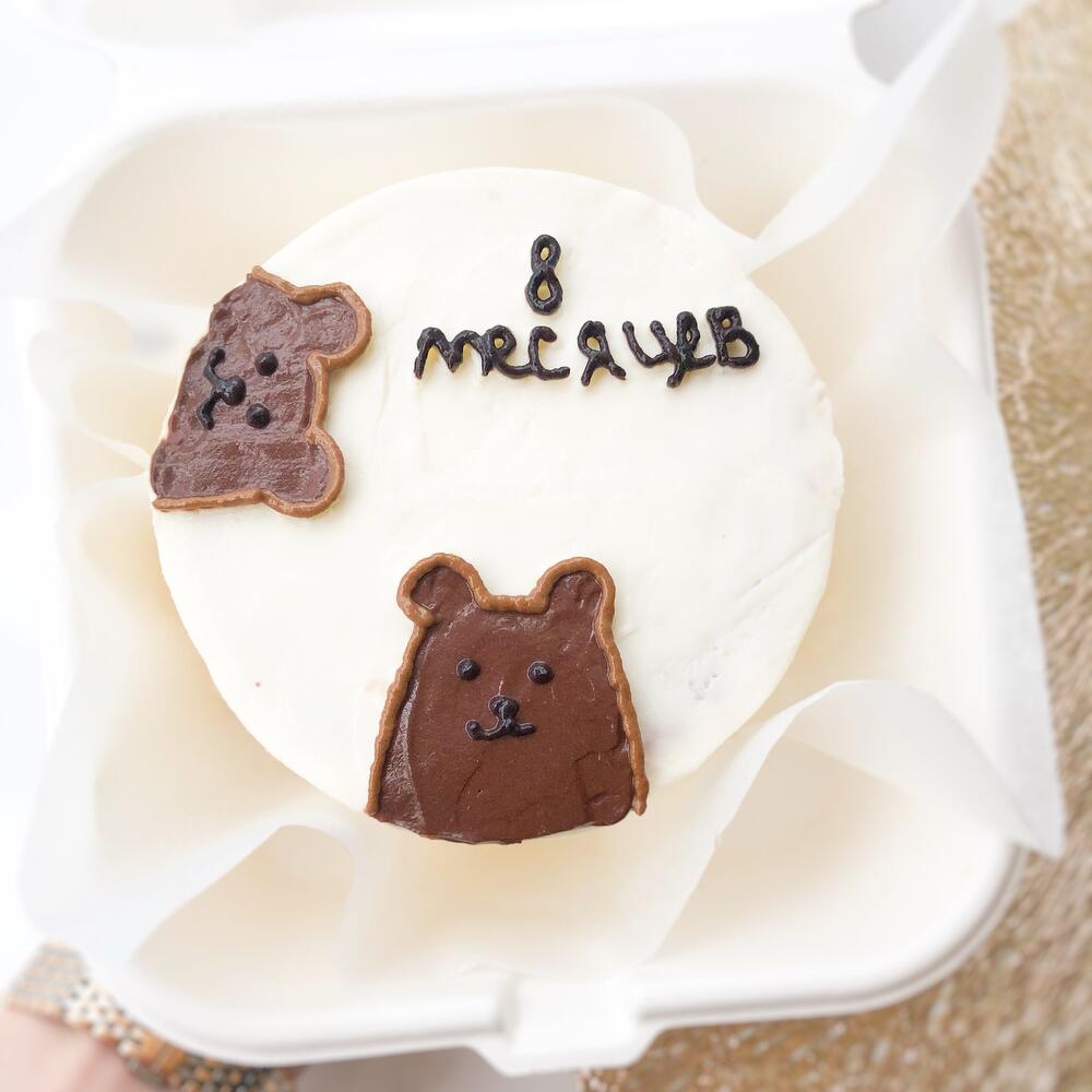 Бенто торт детский с мишками, торт для малыша, 8 месяцев, 2 месяца