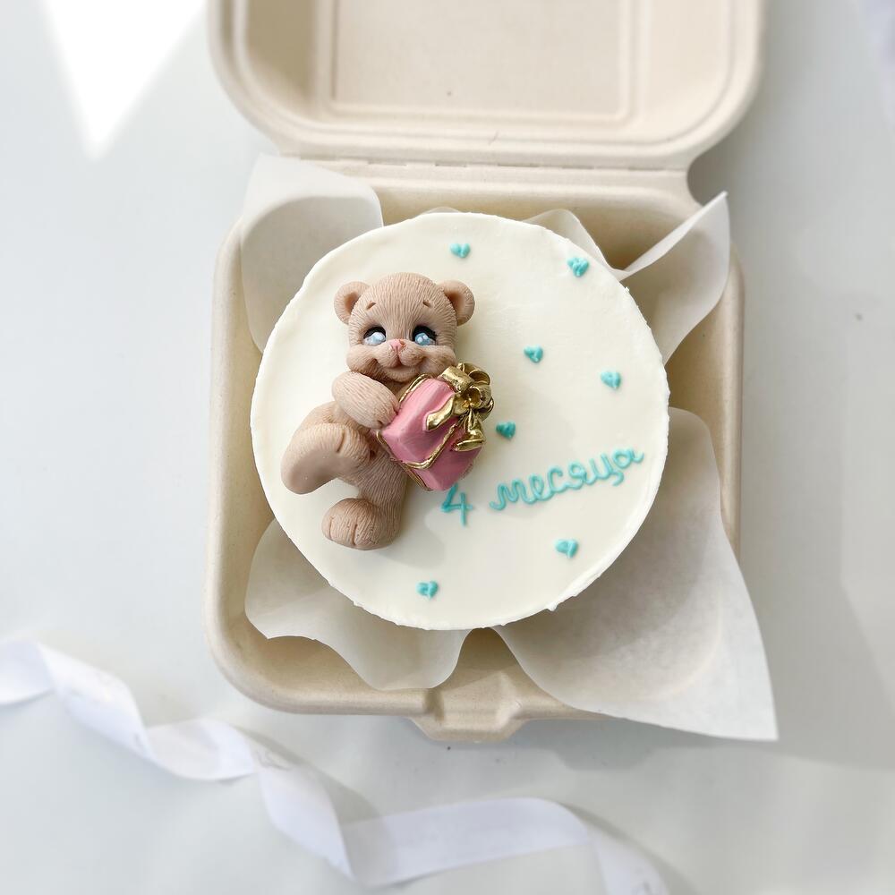 Бенто торт детский с мишкой для мальчика, для девочки, 4 месяца