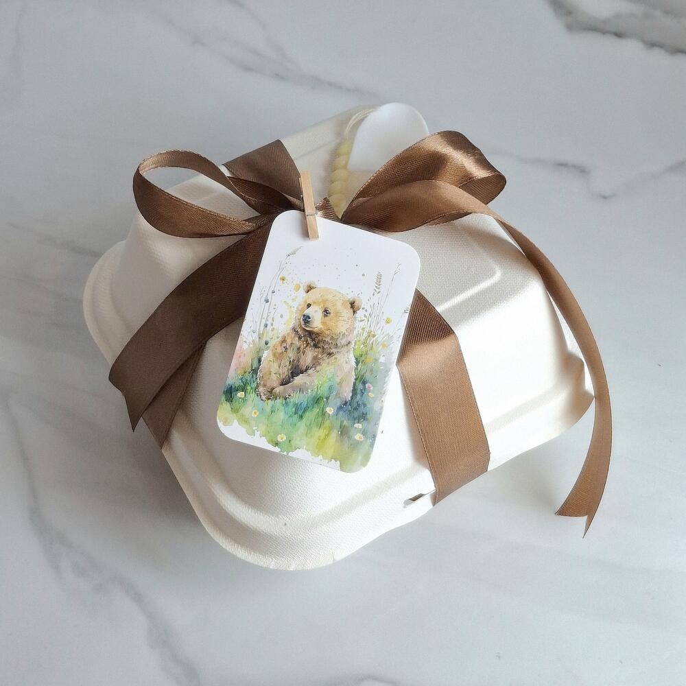 Бенто торт детский с мишкой для малыша, ребёнка