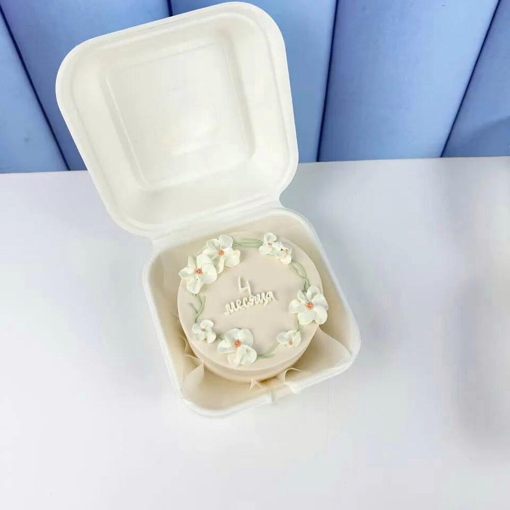 Бенто торт детский с цветами "4 месяца"