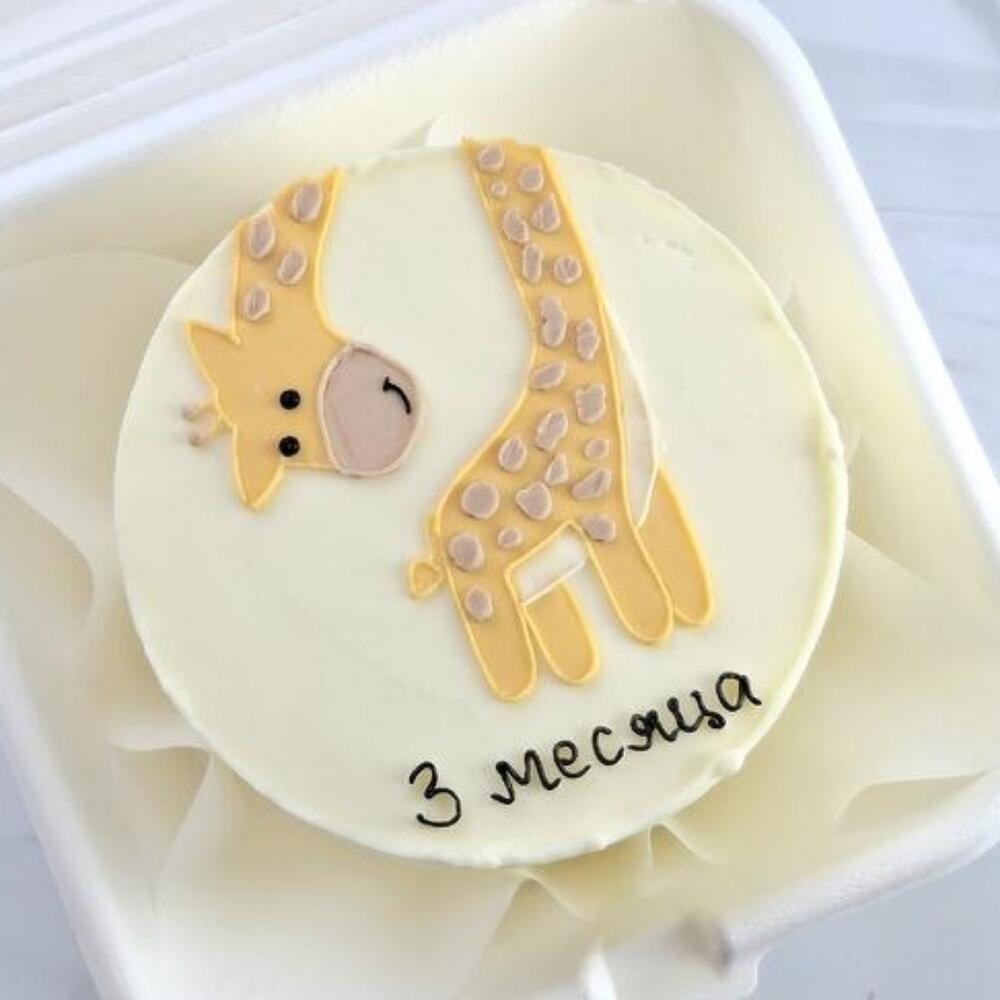 Бенто торт детский с жирафом на день рождения