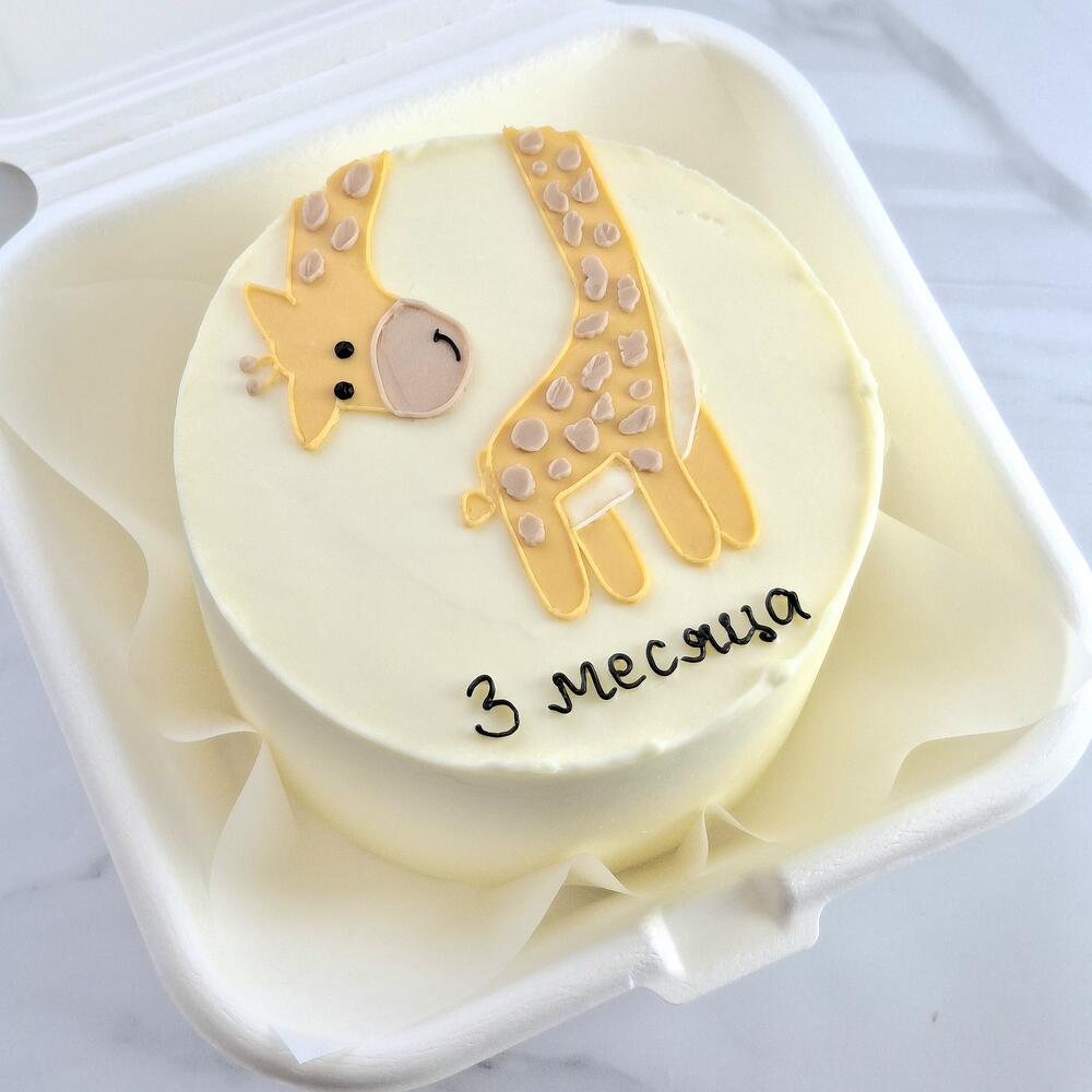 Бенто торт детский с жирафом на день рождения