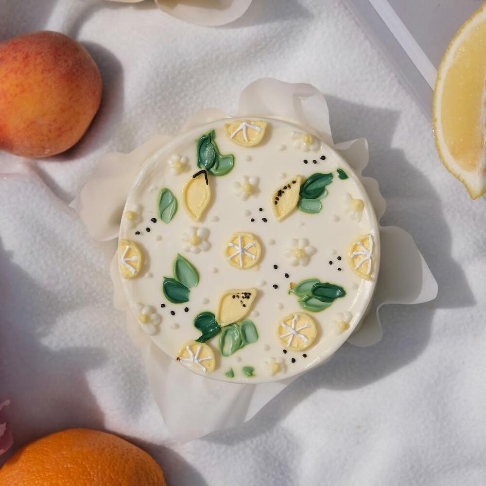 Бенто-торт девушке, жене, подруге, летний лимонный