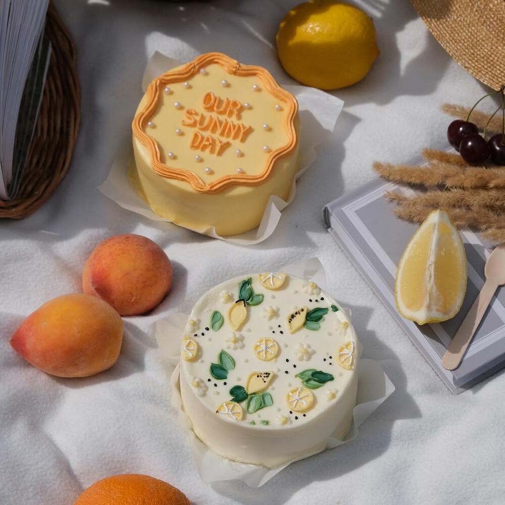 Бенто-торт девушке, жене, подруге, летний лимонный