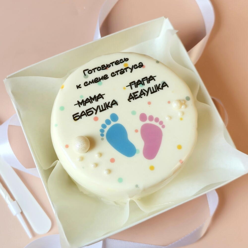 Бенто торт для бабушки и дедушки о пополнении в семье "Смена статуса"