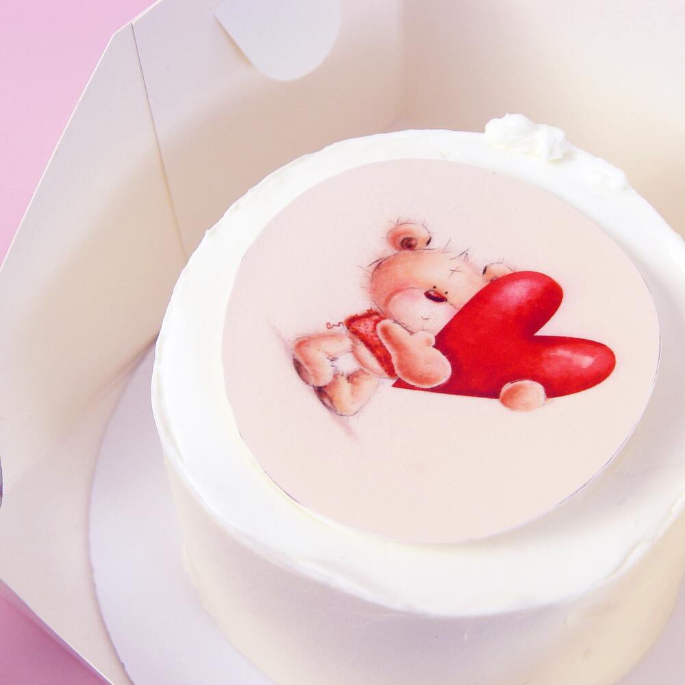 Бенто торт для двоих Мишка с сердцем