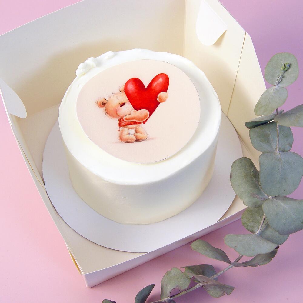 Бенто торт для двоих Мишка с сердцем