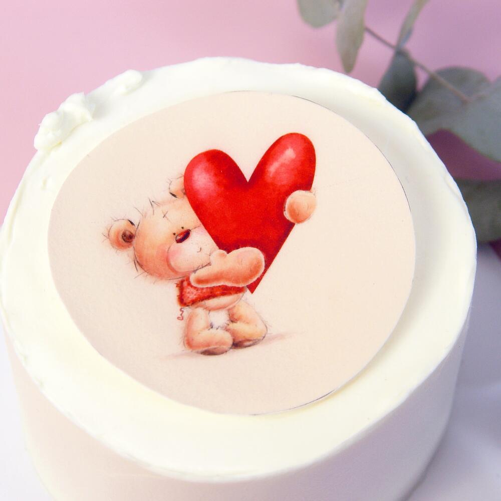 Бенто торт для двоих Мишка с сердцем